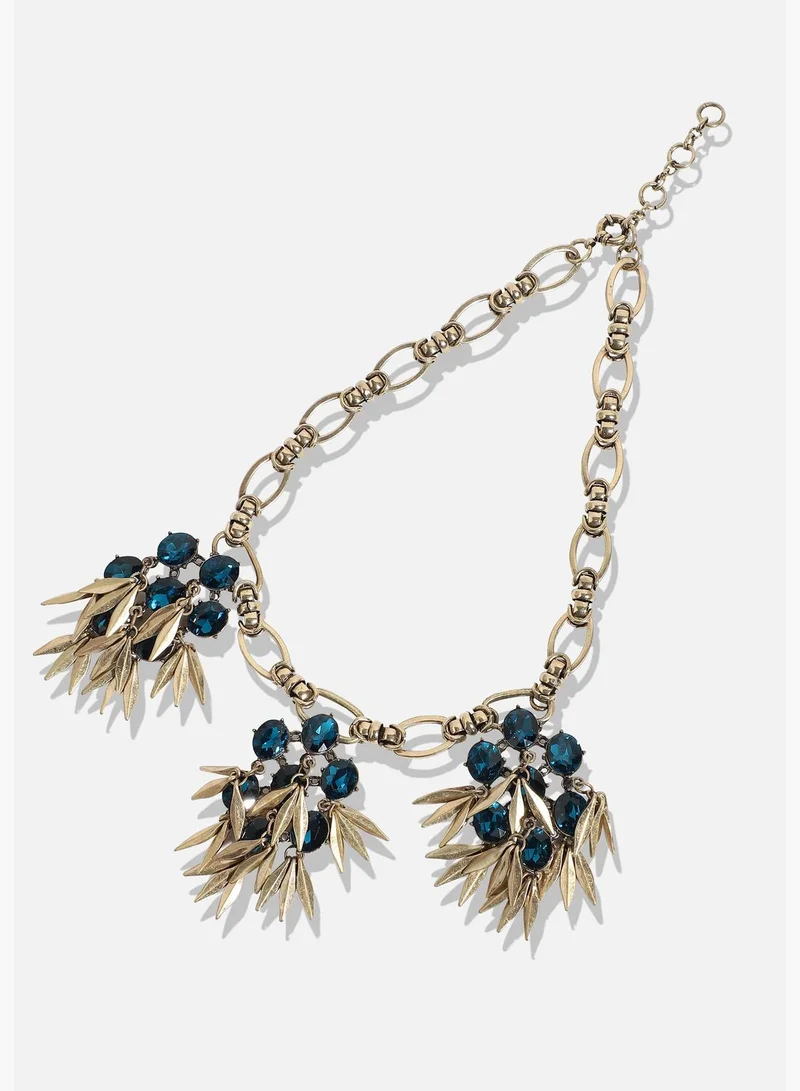 SOHI Gold Plated Designer Stone Party Necklace For Women
