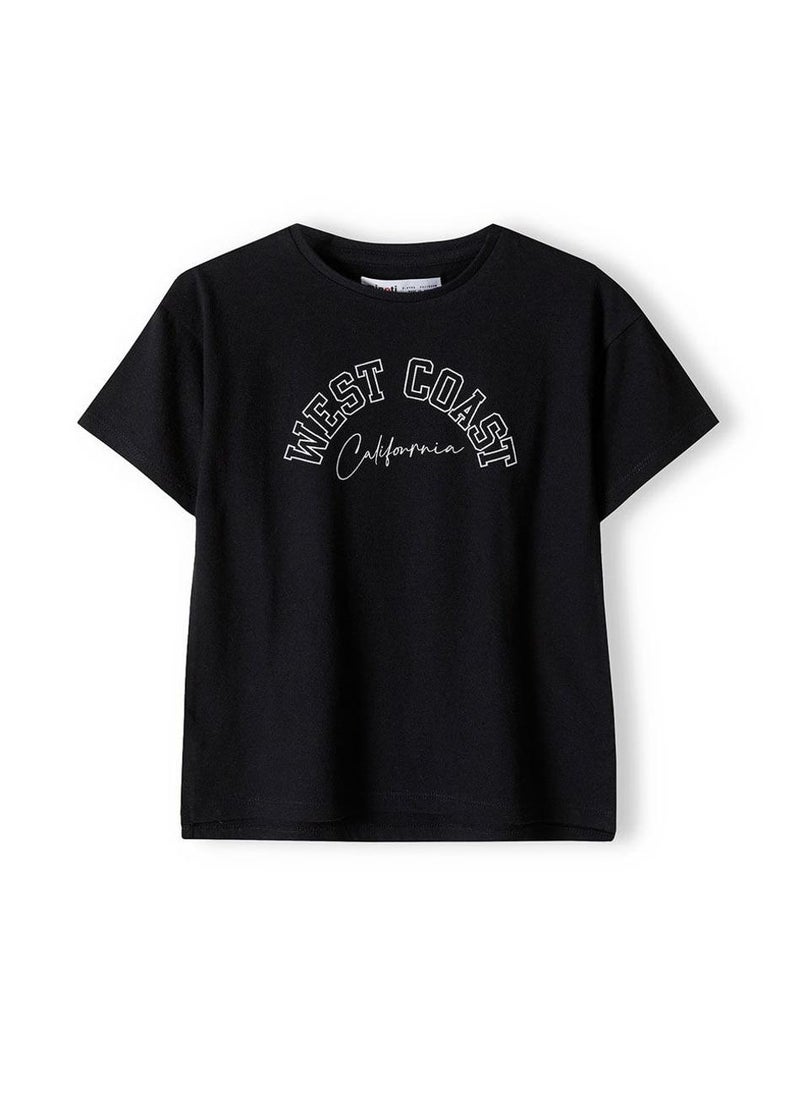 Girls Two Piece Set Printed T Shirt and Animal Print Shorts