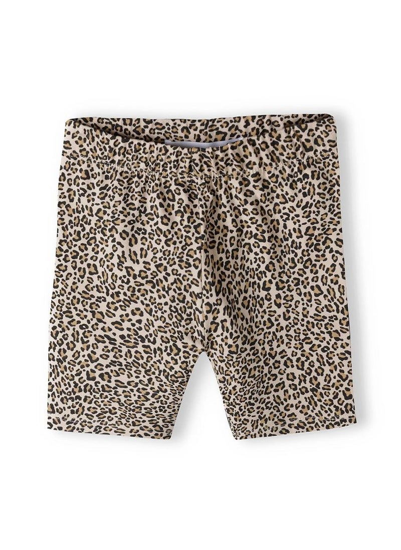 Girls Two Piece Set Printed T Shirt and Animal Print Shorts