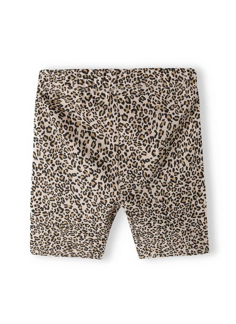 Girls Two Piece Set Printed T Shirt and Animal Print Shorts