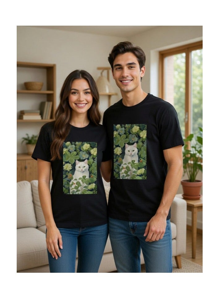 Dirty Lizard 1pc Unisex black t-shirt with animal print 100% cotton 10 - Image 1