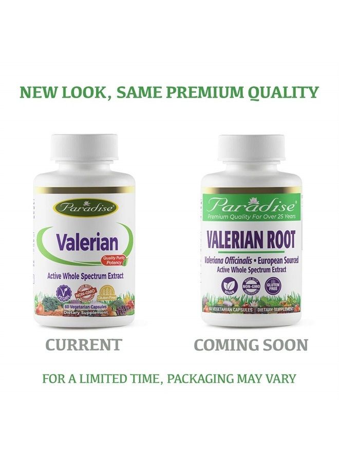 Paradise Herbs , Valerian Root, European Sourced Active Whole Spectrum Extract, Vegan, Non GMO, Gluten Free, 250 mg 60 Vegetarian Capsules - Image 2