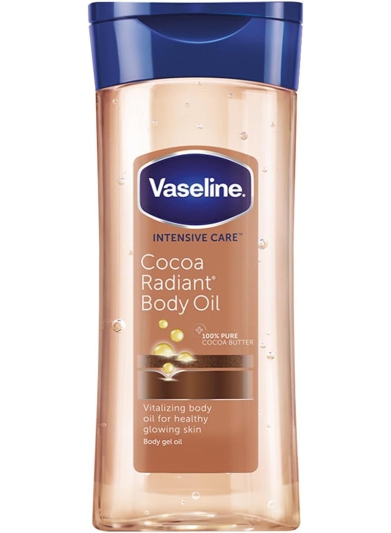Vaseline Intensive Care Cocoa Radiant Vitalizing Body Oil With 100% Pure Cocoa Butter & Replenishing Oils For Long-Lasting Radiant Glow| Non-Greasy Body Gel Oil for Healthy & Glowing Skin| 200 ml - Image 1