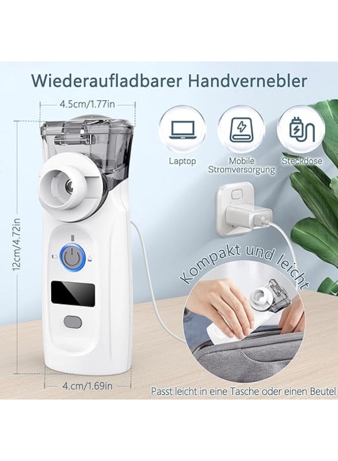 Portable Nebuliser Set – Ultra Quiet Inhalation Device for Adults & Children – Rechargeable USB – Timer & Display – Easy-to-Use for Travel & Home - Image 4