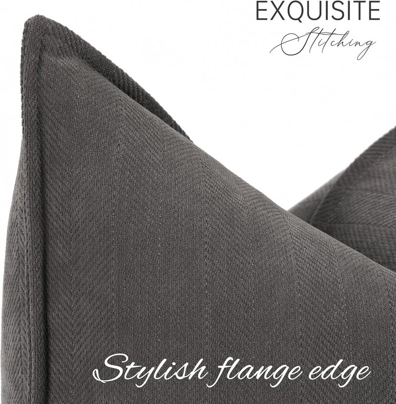 ZWJD غطاء وسادة بلون أخضر زيتوني من، مقاس 18x18، مجموعة من 2 قطع، مصنوع من قماش الشينيل، بتصميم أنيق، ناعم وفاخر، مناسب للأريكة وديكور المنزل. - Image 2