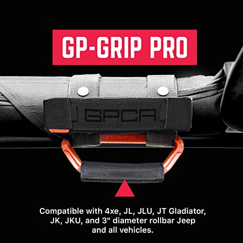 GPCA Metal Grab Handles for Jeep Wrangler 4xe, JL, JT, JK, Sport, Sahara, Rubicon and Gladiator 4DR/2DR 2007-2023 GP Grip PRO by GPCA, Foldable Patented, 2 Pack, Grabber Orange - Image 2