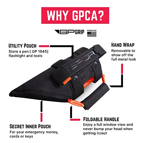 GPCA Metal Grab Handles for Jeep Wrangler 4xe, JL, JT, JK, Sport, Sahara, Rubicon and Gladiator 4DR/2DR 2007-2023 GP Grip PRO by GPCA, Foldable Patented, 2 Pack, Grabber Orange - Image 3