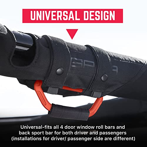 GPCA Metal Grab Handles for Jeep Wrangler 4xe, JL, JT, JK, Sport, Sahara, Rubicon and Gladiator 4DR/2DR 2007-2023 GP Grip PRO by GPCA, Foldable Patented, 2 Pack, Grabber Orange - Image 4