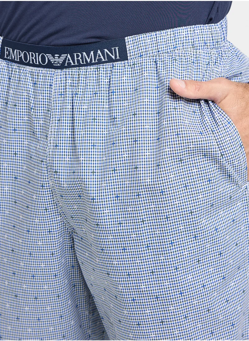 EMPORIO ARMANI Checked Straight Fit Pants