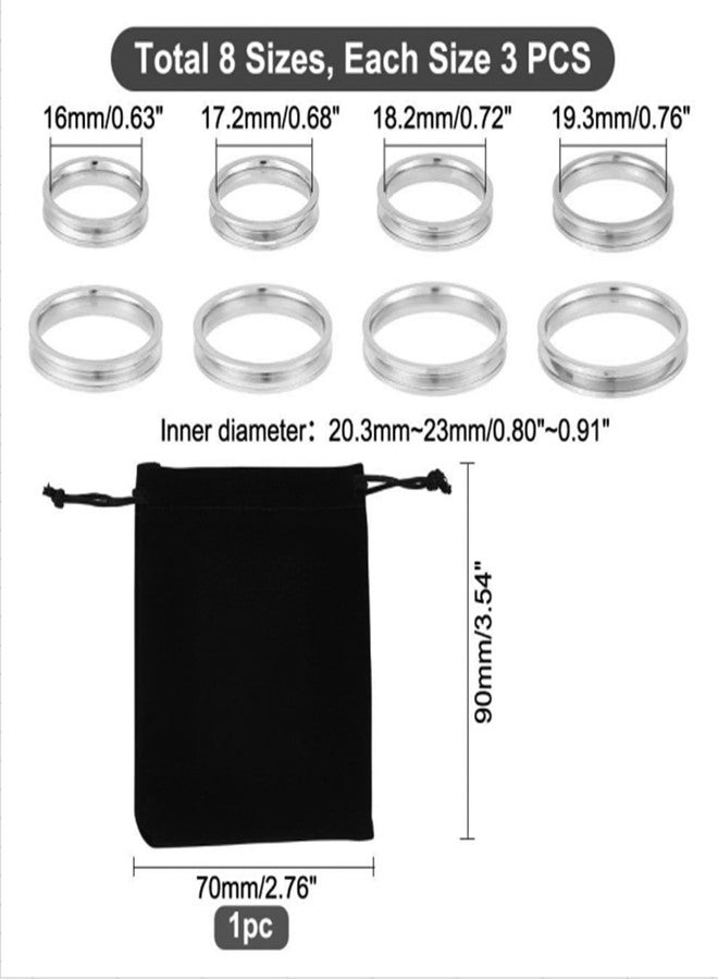 Unicraftale 24pcs Blank Core Ring Set - Size 6-13 Stainless Steel 2mm Narrow Grooved Round Empty Inlay Rings for Wedding Band Making - Image 3
