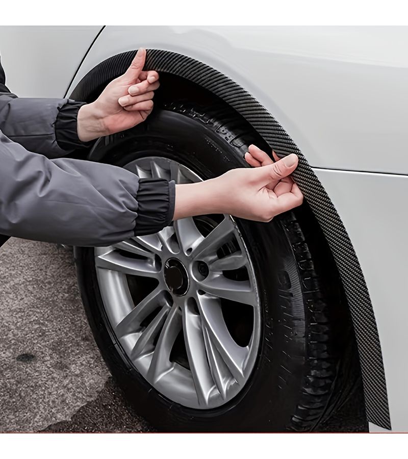 2pcs Universal Car Fender Anti Collision Strips 2.17 Inch Width Multi Size Scratch Resistant Stickers No Drill PVC Material Carbon Fiber Texture Decorative Trim - Image 5
