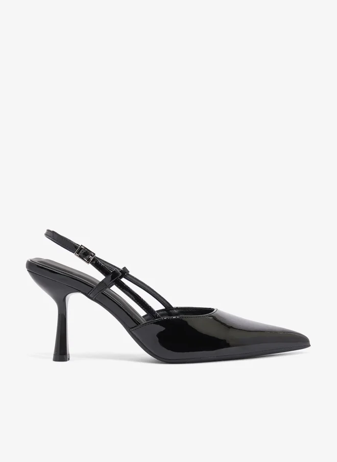 ELLA Sling Back Pumps With Mid Heel