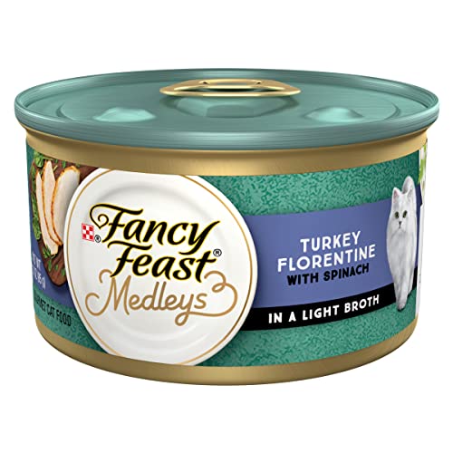 Fancy Feast Purina Fancy Feast Wet Cat Food Medleys Turkey Florentine With Spinach in a Light Cat Food Broth - (Pack of 24) 3 oz. Cans - Image 1
