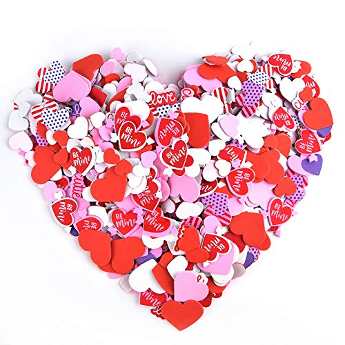 Coopay 600 Pieces Valentines Day Foam Hearts Self Adhesive Foam Heart Stickers for Valentine Wedding Party Decoration Crafts and Gift Wrapping Assorted Size Cutie - Image 5