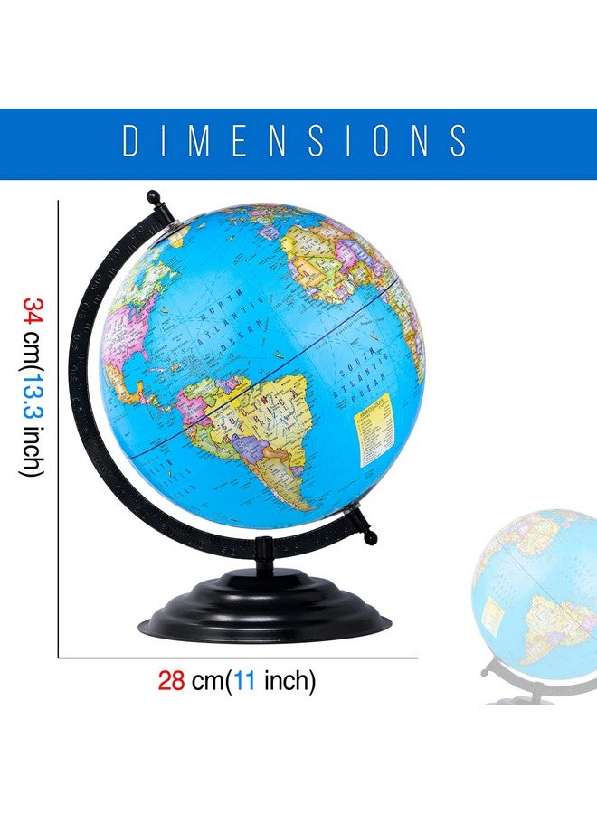 Zest 4 Toyz zest 4 toyz Globes for Students, STEM STEAM Educational World Globe With 2 Pcs of Puzzle Map For Kids For Kids/Political Globe/Office Globe/Globe For Kids - 10 Iinch  - Image 4