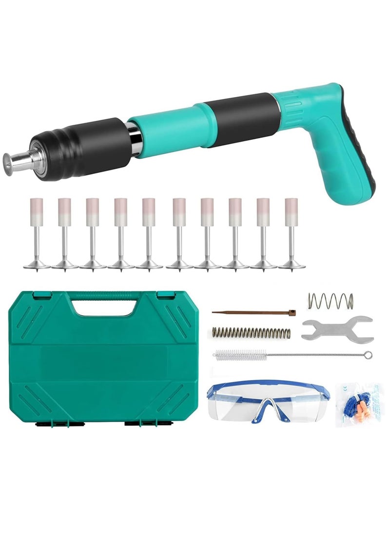 KIIUMI Concrete Nail Gun Kits, 5 Speed Adjustable Manual Steel Nail Gun, Wall Fastening Power Tool, Portable Nail Shooting Machine.  - Image 1