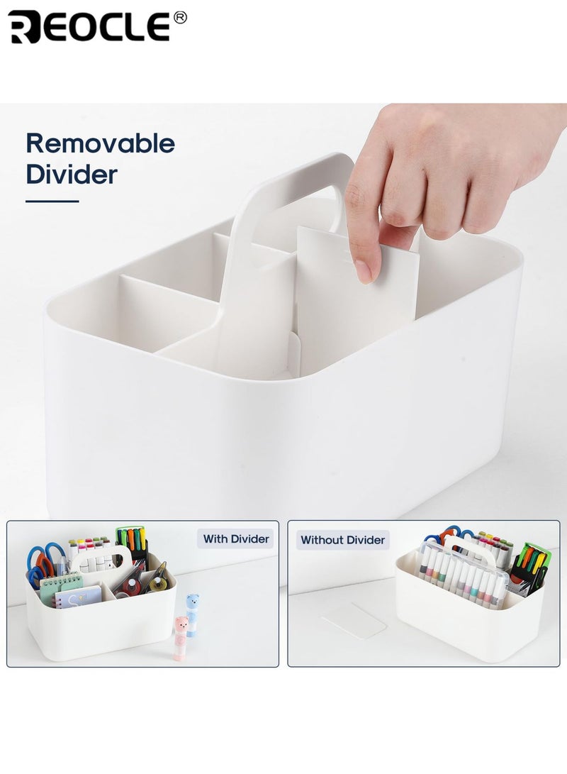 ريوكل منظم سطح مكتب خماسي الشبكات ومقبض محمول، سلة تخزين متعددة الأغراض مع حامل أقلام لتنظيم أدوات المكتب والمدرسة. - Image 4