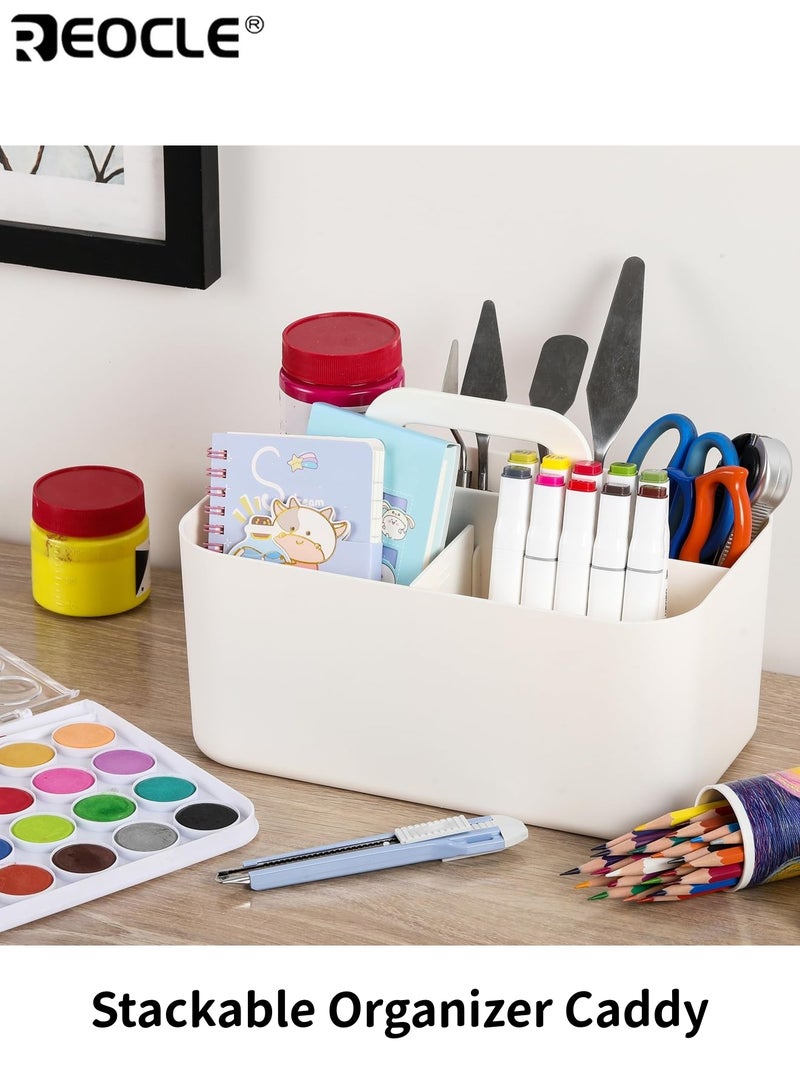 ريوكل منظم سطح مكتب خماسي الشبكات ومقبض محمول، سلة تخزين متعددة الأغراض مع حامل أقلام لتنظيم أدوات المكتب والمدرسة. - Image 1