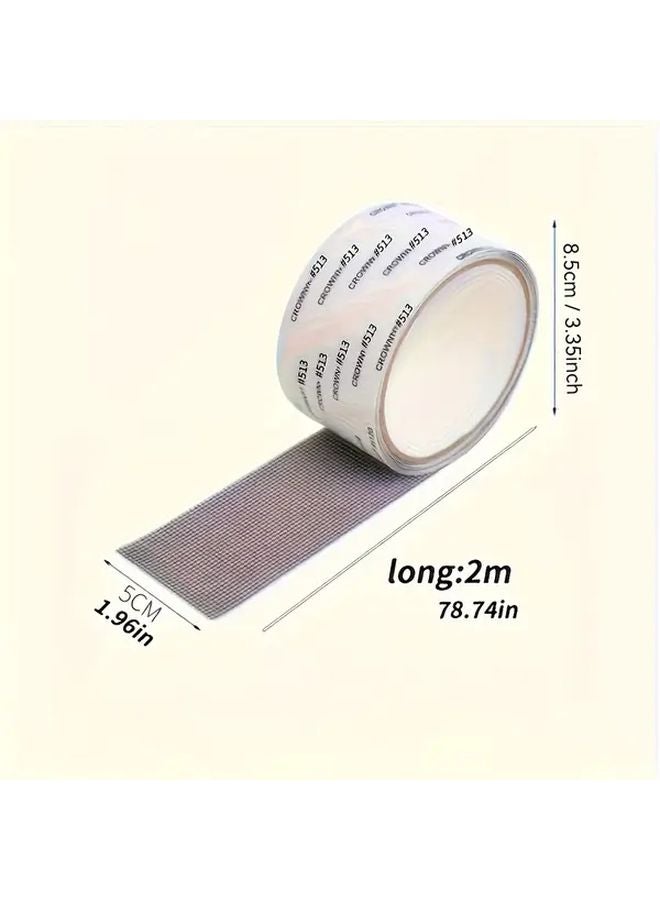 شريط شبكي ذاتي اللصق رمادي لإصلاح شبابيك النوافذ، بلاستيك متين لمنع الحشرات - Image 3