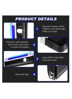 Y&D SYOSI, 2 Pcs UV Flashlight Black Light, Handheld Portable Blacklight LED Light Torch, Battery Operated Lights Counterfeit Bill Detector  - Image 3