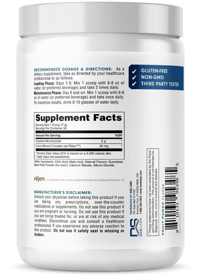 Bucked Up Creatine Fruit Punch for Women and Men - Easy Blend, Vegetarian - Flavored Creatine Monohydrate Powder - Made in USA - 5 Grams Per Serving - 50 Servings - - Image 4
