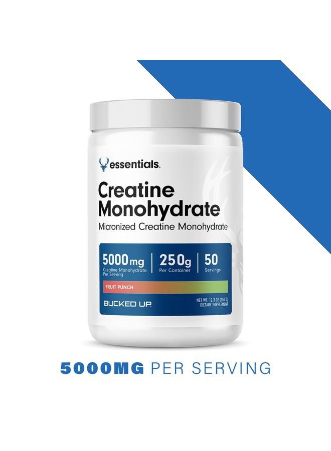 Bucked Up Creatine Fruit Punch for Women and Men - Easy Blend, Vegetarian - Flavored Creatine Monohydrate Powder - Made in USA - 5 Grams Per Serving - 50 Servings - - Image 5