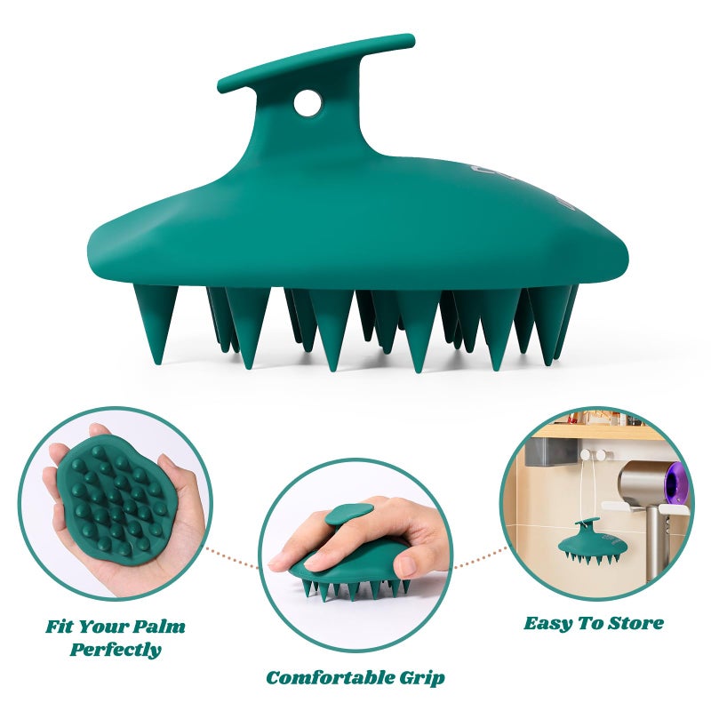 URTHEONE Scalp Massager Shampoo Brush for Hair Growth,Soft Silicone Scalp Scrubber Shower Brush for Women Men Kids Stress Relax&Scalp Exfoliator,Scalp Scrubber for Dandruff Removal (Forest) - Image 3