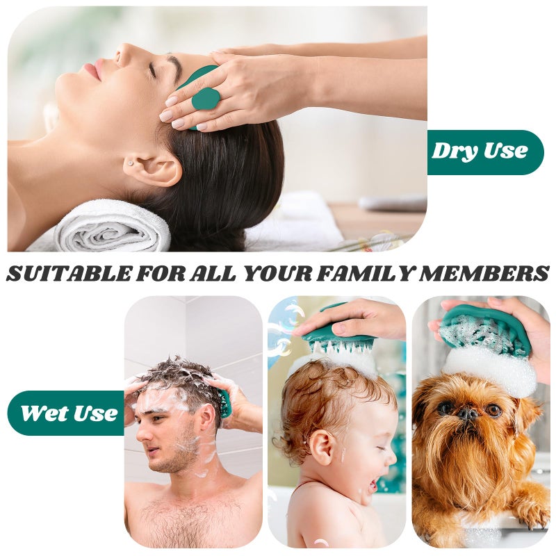 URTHEONE Scalp Massager Shampoo Brush for Hair Growth,Soft Silicone Scalp Scrubber Shower Brush for Women Men Kids Stress Relax&Scalp Exfoliator,Scalp Scrubber for Dandruff Removal (Forest) - Image 5