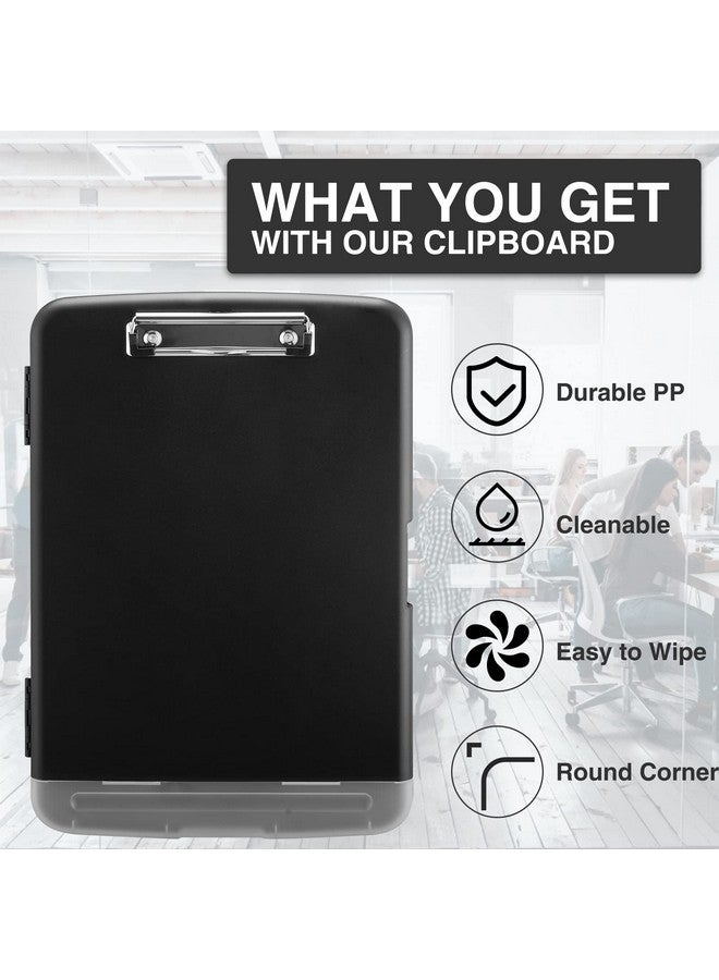 Sooez Clipboard With Storage, High Capacity Nursing Clipboard With Pen Holder, Heavy Duty Plastic Clipboard, Teacher Must Haves School Office Supplies - Image 4