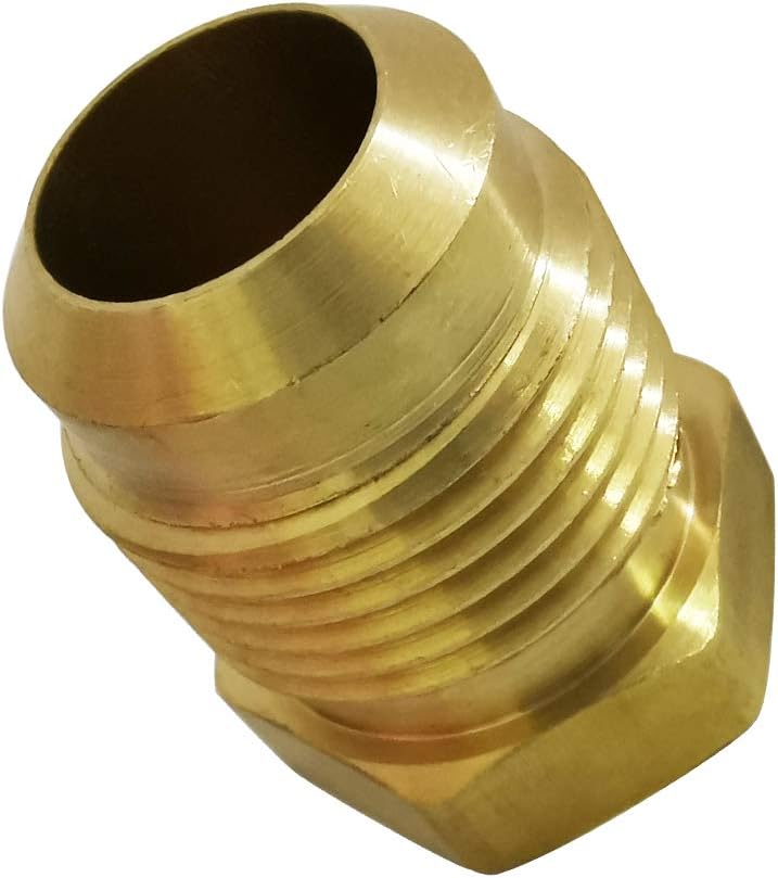 Legines Brass Tube Fitting, SAE 45 Degree Flare Plug, 5/8" Tube OD（Pack of 2） - Image 4