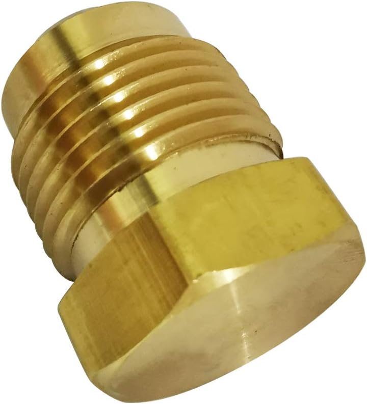 Legines Brass Tube Fitting, SAE 45 Degree Flare Plug, 5/8" Tube OD（Pack of 2） - Image 2