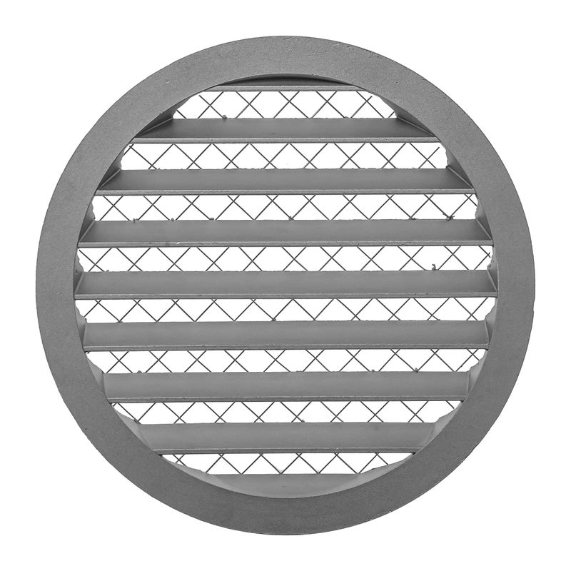 REPA MARKET غطاء تهوية رمادي 8 بوصة من ريب ماركت، ألمنيوم، دائري، صناعي، مع شبكة، شبك، شبك دائري لجدار المنزل أو المرآب 8 بوصة رمادي