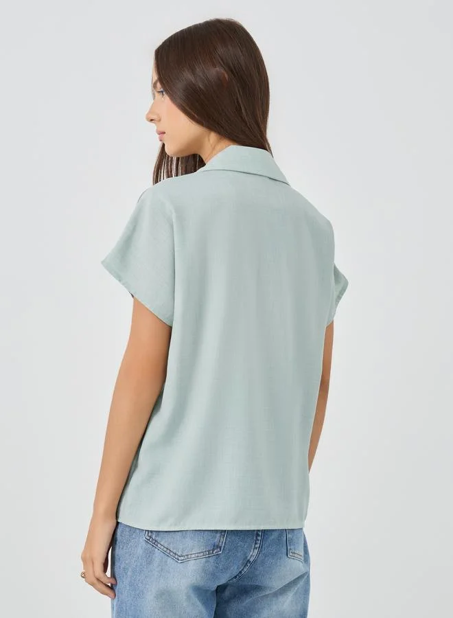 Take Two Take Two Solid Drop Shoulder Short Sleeve Regular Fit Shirt
