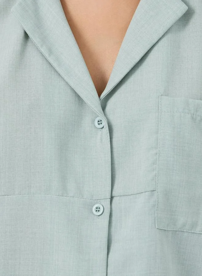 Take Two Take Two Solid Drop Shoulder Short Sleeve Regular Fit Shirt