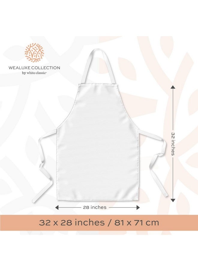 White Classic White Classic White Aprons Bulk - Commercial Chef Bib Apron for Kitchen and Restaurant Cooking without Pockets, Unisex Women and Men, Adult - 12 Pack  - Image 3