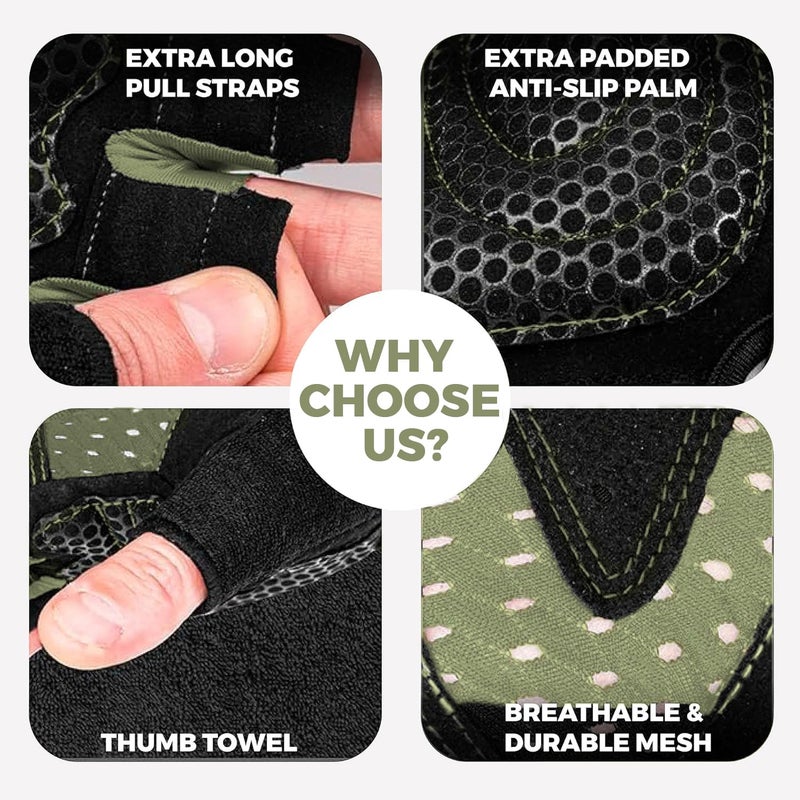 MhIL Workout Gloves for Men â€“ Comfortable Gym Gloves for Men with Enhanced Grip for Safety and Hand Protection â€“ Weight Lifting Protection with Wrist Wraps Support for Performance Boost and Style - Image 4