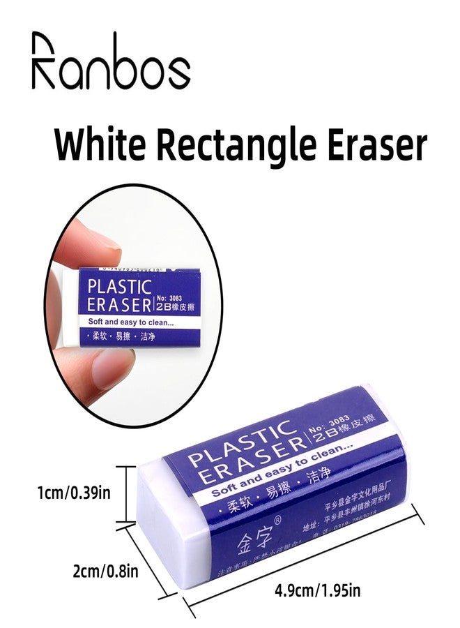 RANBOS White Erasers, Artist Eraser for Drawing Art Sketching, Pencil Erasers for Kids Bulk Students School Supplies Office (15) - Image 2