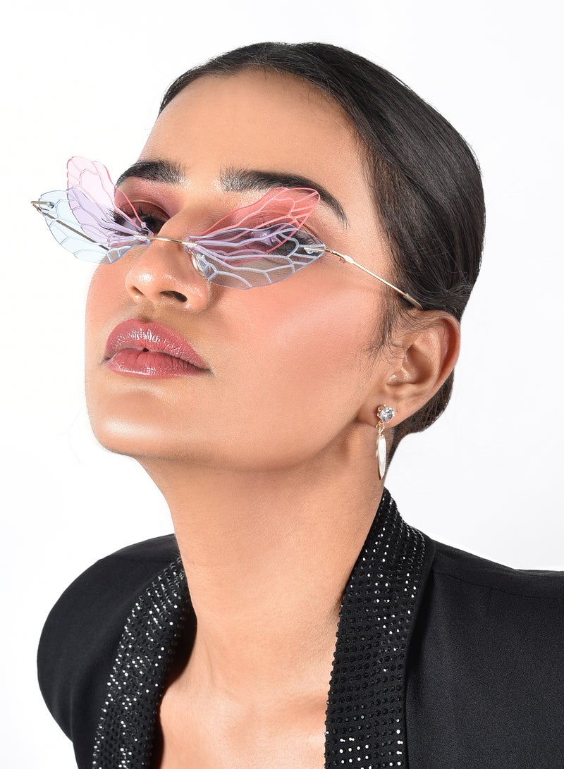 ووجلز نظارة شمسية بابي زانثي وردي بفراشة حمراء - Image 1