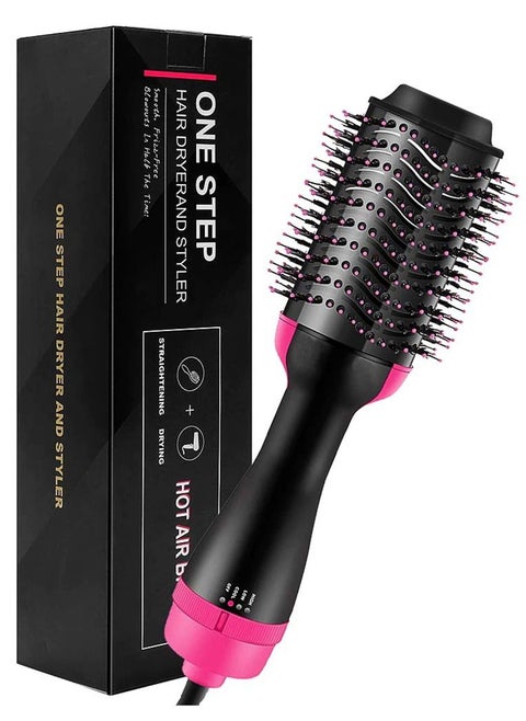 3 in 1 One Step Hair Dryer and Volumizer Hot Air Brush Hair Straightener Brush for Fast Drying Straightening Curling