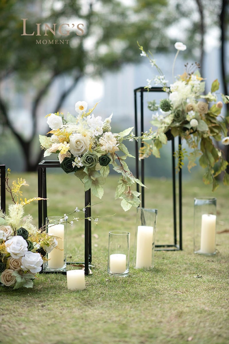 Ling's moment Ling's Moment Green Flowers Artificial  Emerald Green & Beige Flowers and Greenery Mini Combo Box Set for DIY Wedding Bridal Bouquet  Centerpieces  Home Decor  Floral Arrangement Decor  etc.  - Image 2