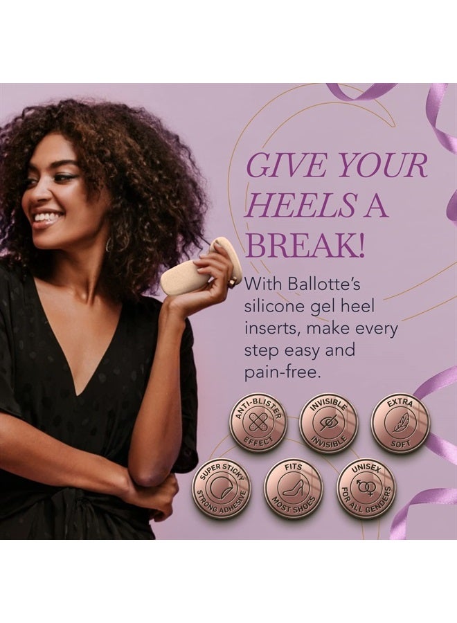 Ballotte Silicone Heel Protector - Heel Grips Heel Pads Shoe Pads Shoe Inserts for Women Heels - Shoe Inserts for Shoes That are Too Big High Heel Cushion Inserts Women (Multicolor - 10 Pack) - Image 2