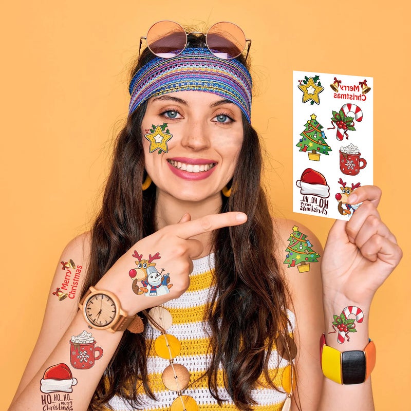 10 Pieces Of Christmas Tattoo Stickers, Disposable Holiday Party Event Party Personalized Decoration Gifts, - Image 4