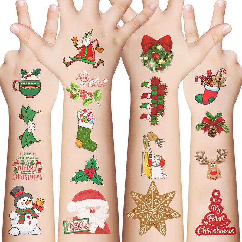 10 Pieces Of Christmas Tattoo Stickers, Disposable Holiday Party Event Party Personalized Decoration Gifts, - Image 2