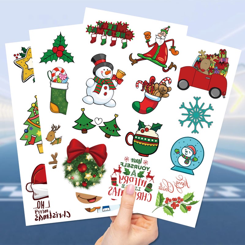 10 Pieces Of Christmas Tattoo Stickers, Disposable Holiday Party Event Party Personalized Decoration Gifts, - Image 3