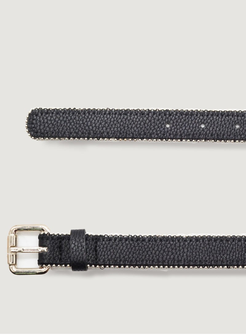 AMICA Solid Studded Black Belt - Image 1