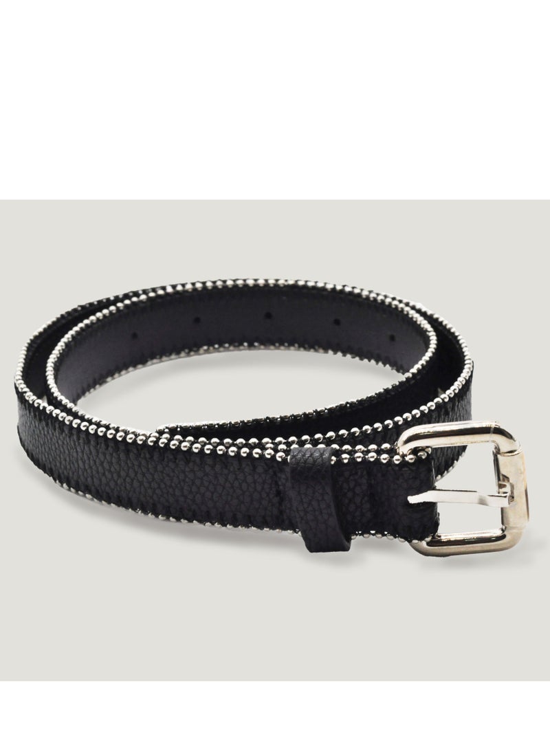 AMICA Solid Studded Black Belt - Image 2