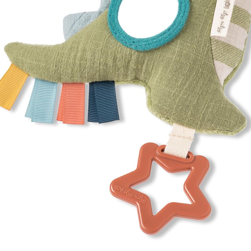 Itzy Ritzy Bitzy Traveler Car Seat & Stroller Toy for Babies â€“ Developmental Sensory Toy Features Crinkle & Rattle Sounds & Multiple Textures â€“Hanging Travel Toy for On-the-Go Entertainment (Dinosaur) - Image 3