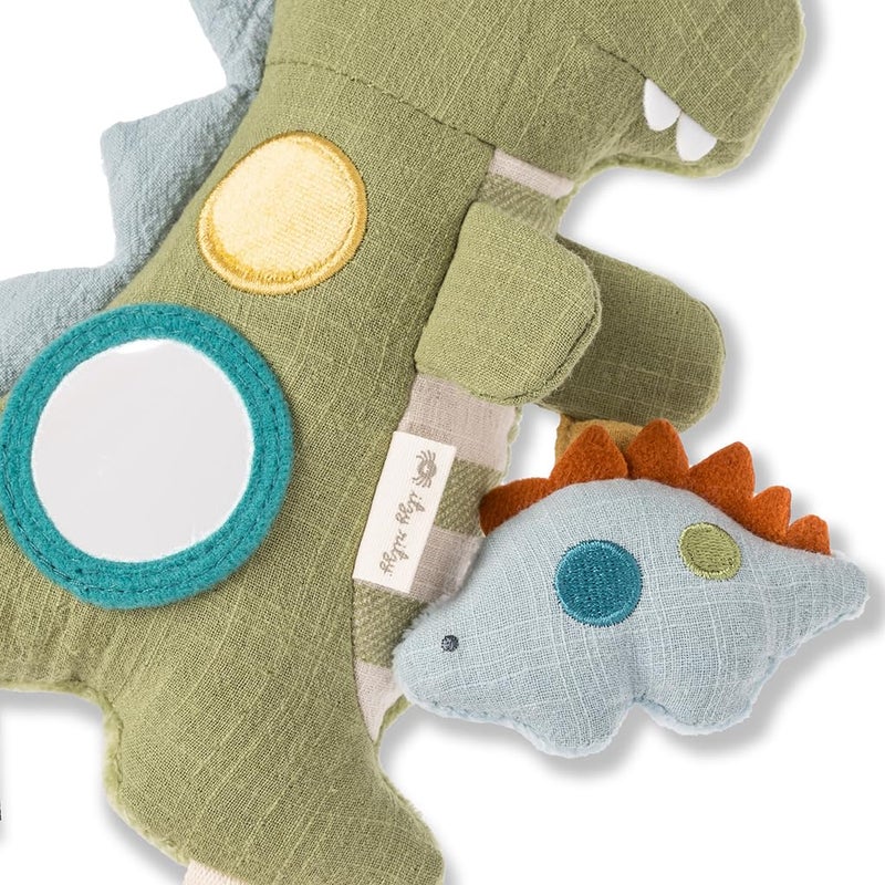 Itzy Ritzy Bitzy Traveler Car Seat & Stroller Toy for Babies â€“ Developmental Sensory Toy Features Crinkle & Rattle Sounds & Multiple Textures â€“Hanging Travel Toy for On-the-Go Entertainment (Dinosaur) - Image 4