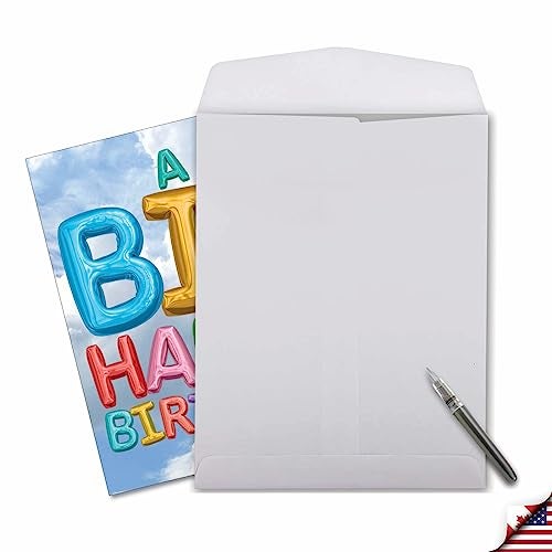 NobleWorks - 1 Jumbo Happy Birthday Greeting Card (8.5 x 11 Inch) - Group Celebration, Appreciation Stationery for Bday - Inflated Messages J5651EBDG - Image 4