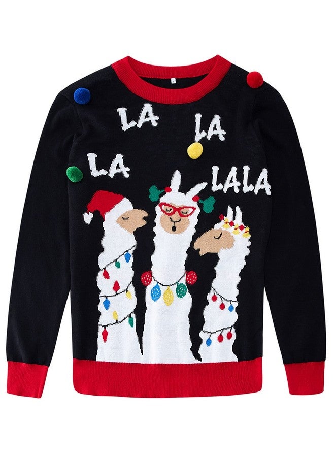 لوف فيري سترة عيد الميلاد القبيحة للفتيات الصغيرات من Lovefairy للأطفال من سن 3 إلى 4 سنوات، بلوفر عيد الميلاد المضحك من الألبكة المحبوكة - Image 1